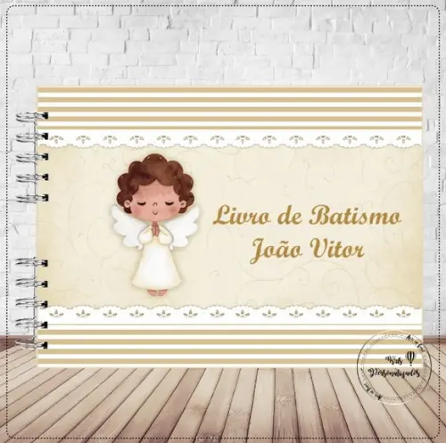 Livro do Batismo Anjo - Bege