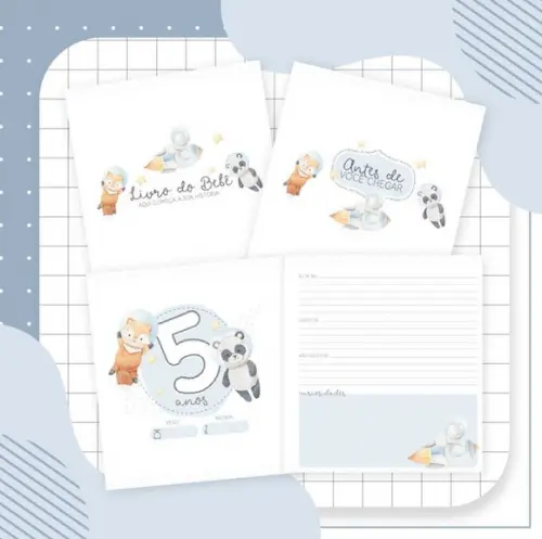 Livro do Bebê 4 Astronautas Animais