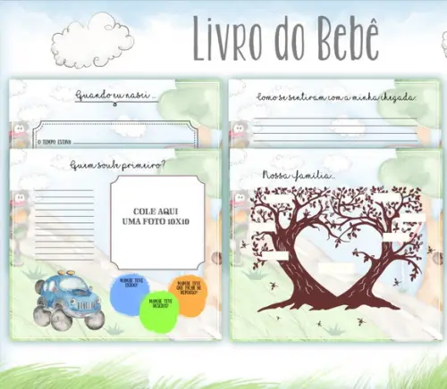 Livro do Bebê Carro Aquarela