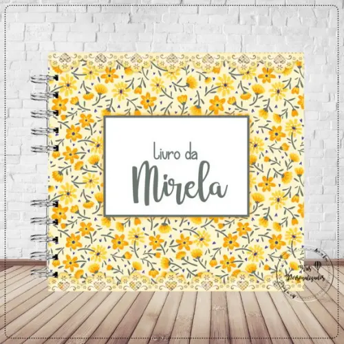 Livro do Bebê Floral Amarelo