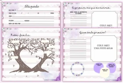 Livro do Bebê Floral Lilas