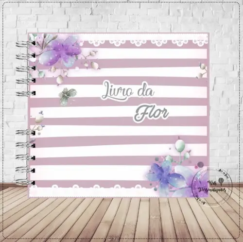 Livro do Bebê Floral Lilas