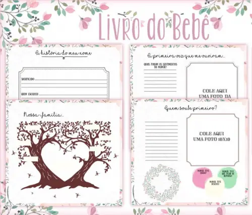 Livro do Bebê Floral delicado