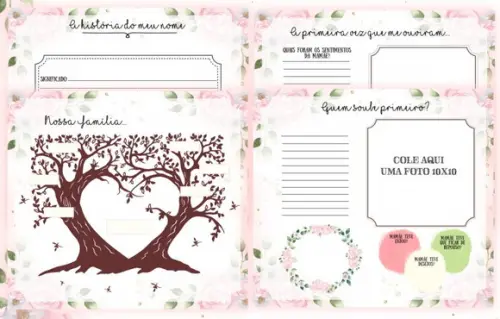 Livro do Bebê Floral Monograma