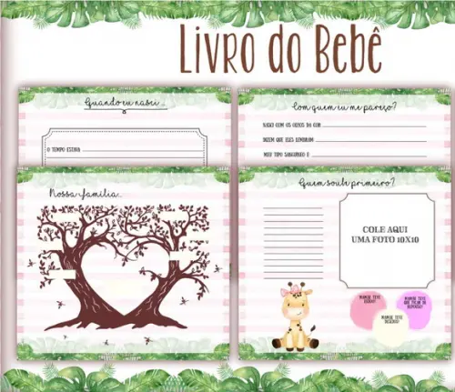 Livro do Bebê Safari Rosa