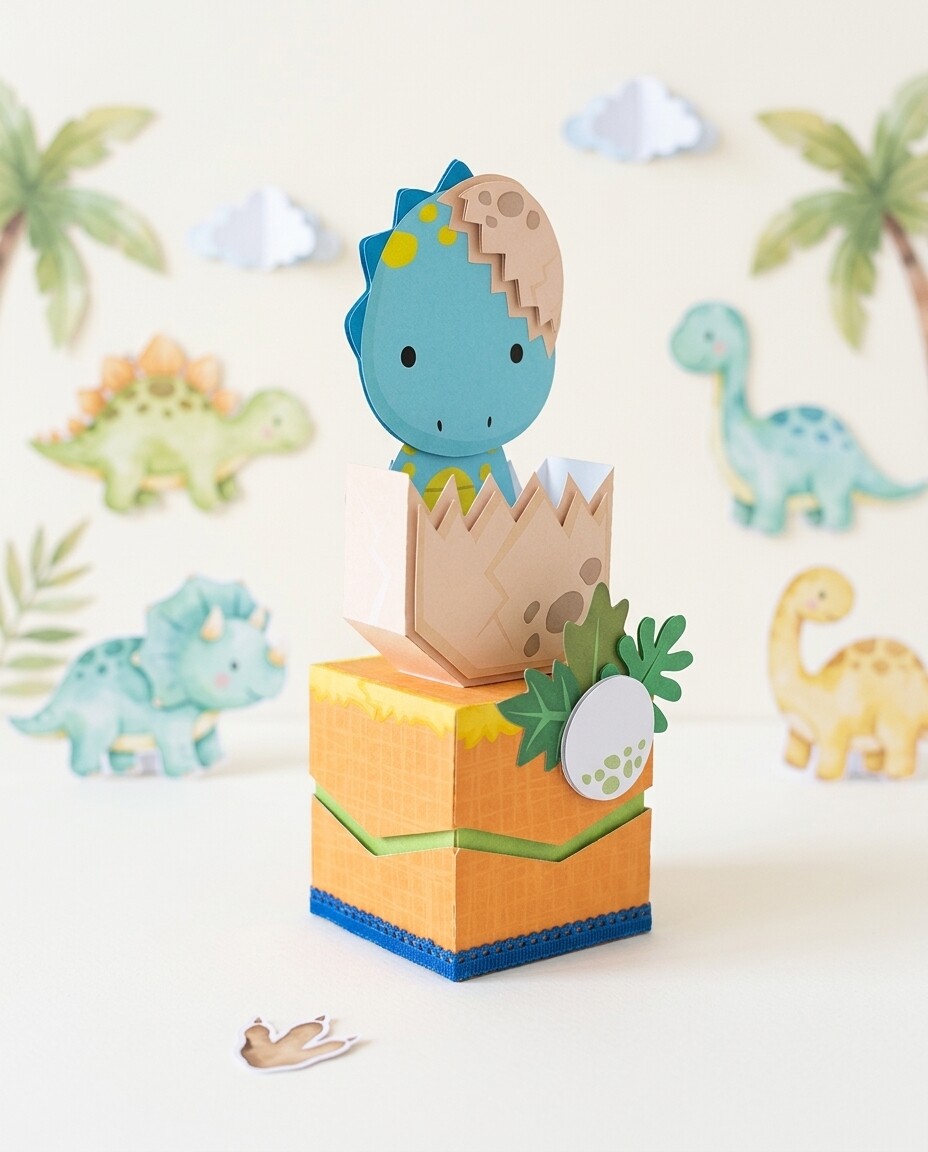 5 CENTRO DE MESA DINOBOX LUXO - PERSONALIZADOS - LEMBRANCINHAS - 