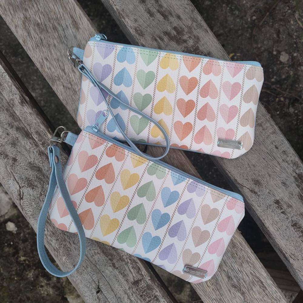 Cluth coração,necessaire com alcinha, presente criativo