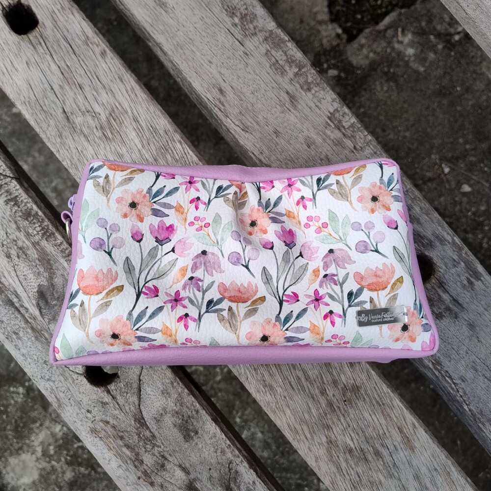 Nécessaire dupla premium lílas floral