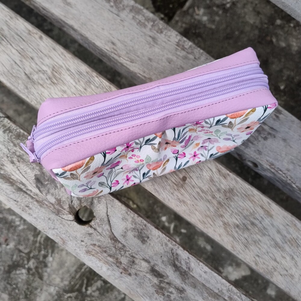 Nécessaire dupla premium lílas floral