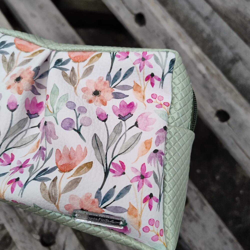 Nécessaire dupla premium verde floral