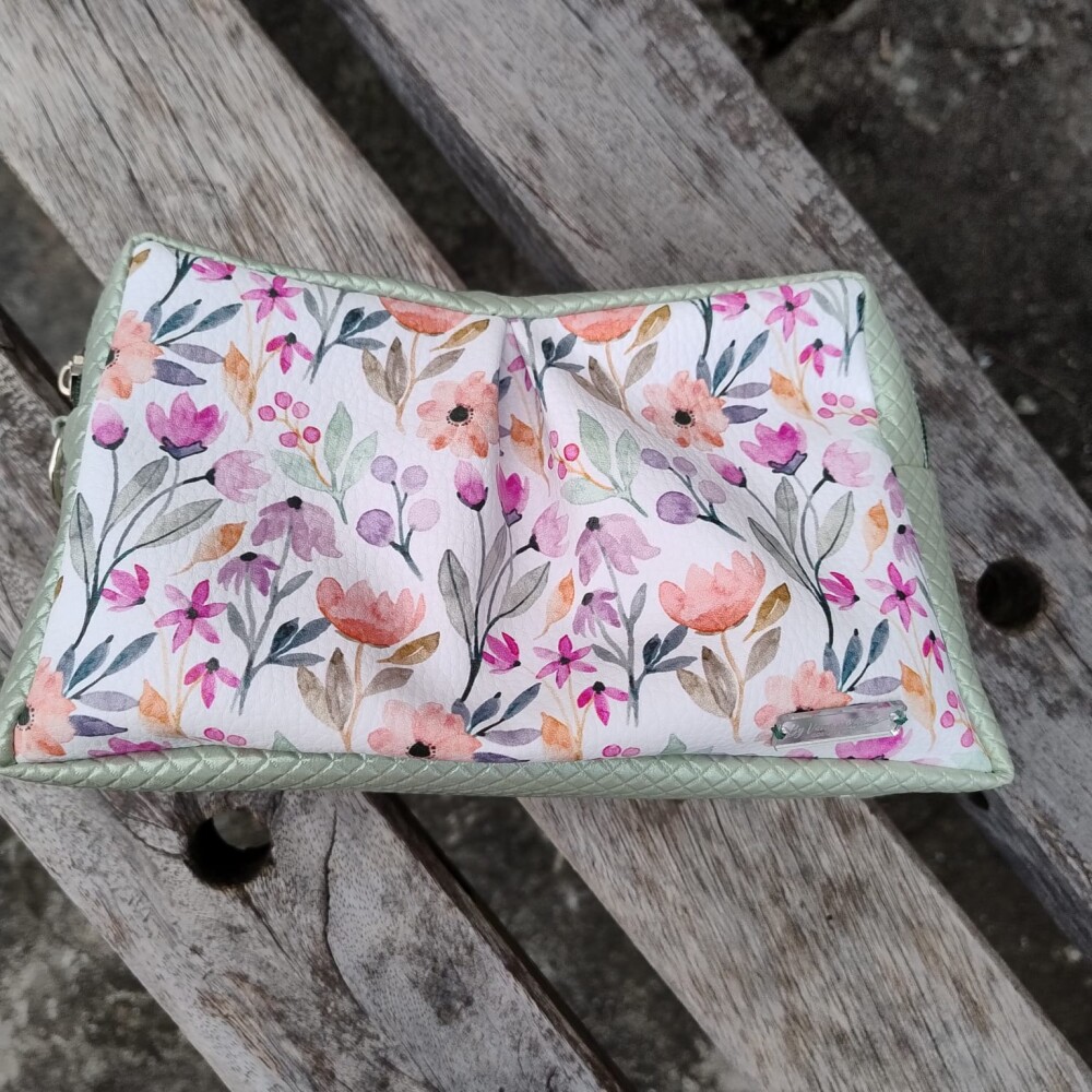 Nécessaire dupla premium verde floral