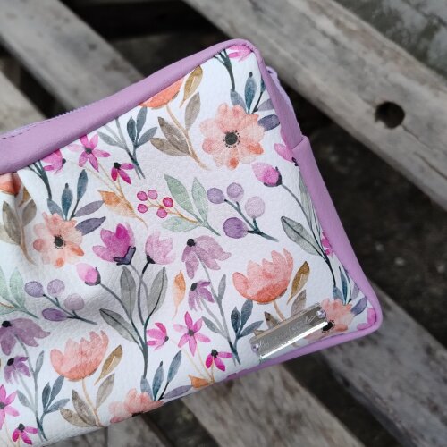 Nécessaire dupla premium lílas floral