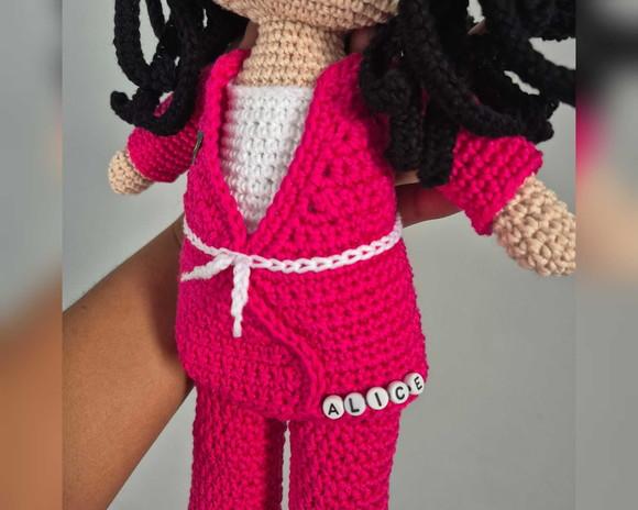 Boneca Judo / Jiu-jitsu Amigurumi Crochê Artesanal Esportivo