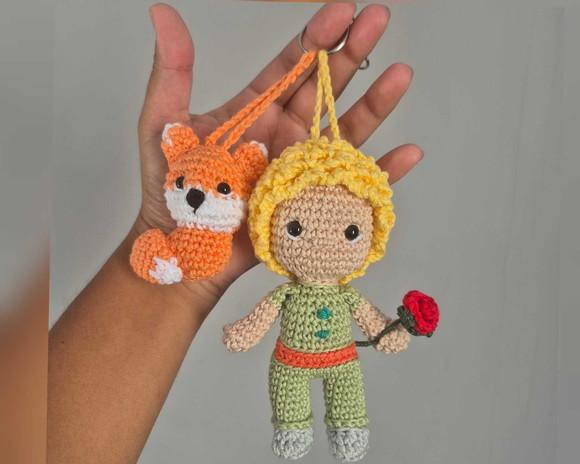 Chaveiro Pequeno Príncipe Amigurumi