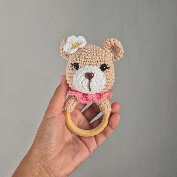 Chocalho Ursa Amigurumi