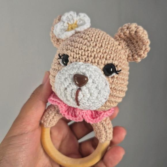 Chocalho Ursa Amigurumi