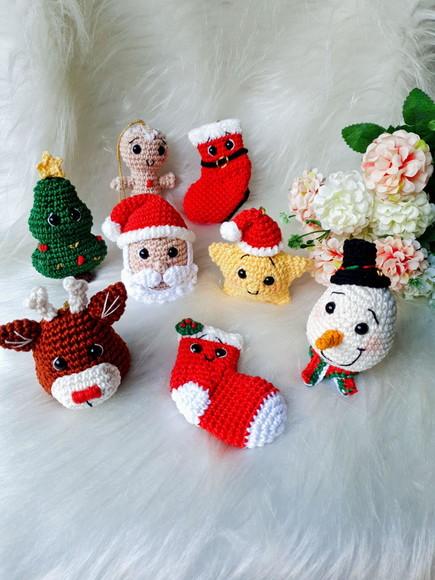 Enfeites de Natal Amigurumi Artesanato Exclusivo em Crochê