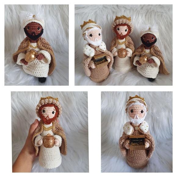 Três Reis Magos Amigurumi – Artesanato Exclusivo em Crochê