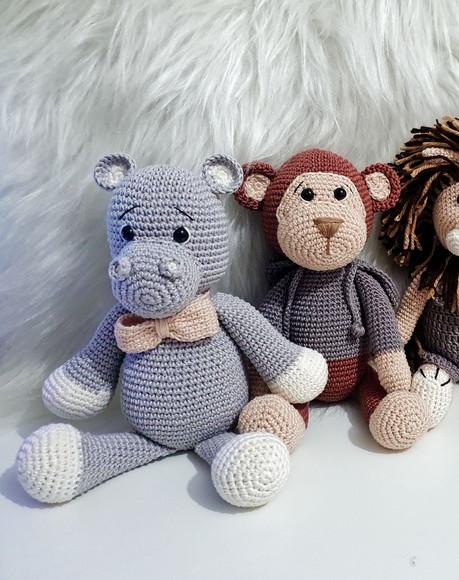 Kit Safari ( Leão, Hipopótamo, Girafa,elefante,macaco)