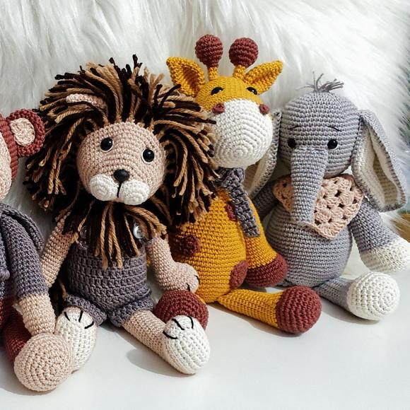 Kit Safari ( Leão, Hipopótamo, Girafa,elefante,macaco)