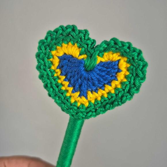 Lápis Personalizados Coração de Crochê