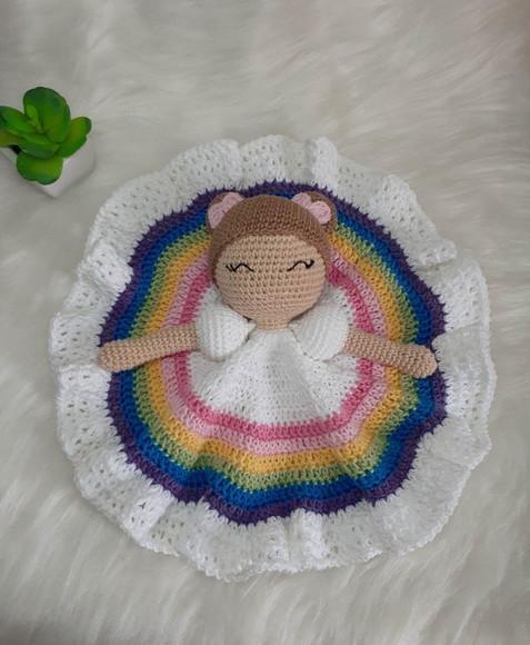 Naninha Menina Arco Ires Amigurumi