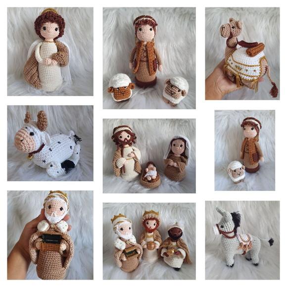 Presépio Amigurumi 14 peças – Artesanato Natalino em Crochê