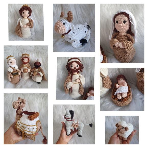 Presépio Amigurumi  11 peças – Artesanato Natalino em Crochê