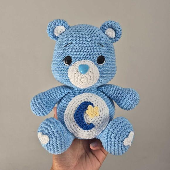 Ursinho Carinhoso Azul Claro Boa Noite Amigurumi – Crochê