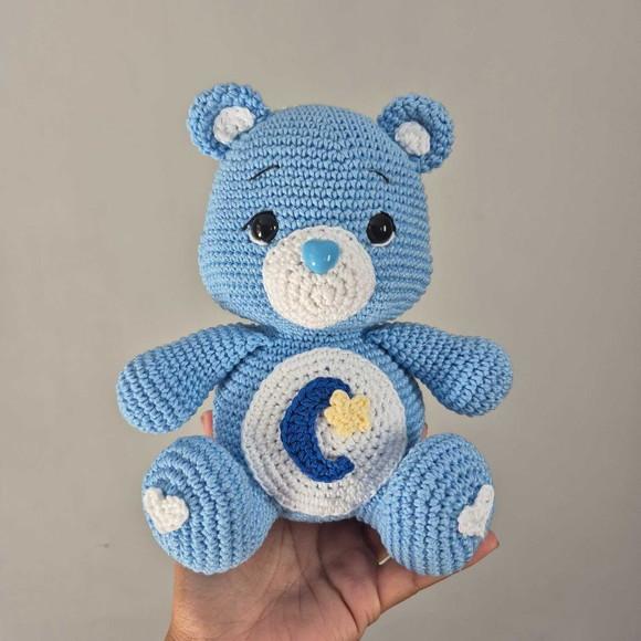 Ursinho Carinhoso Azul Claro Boa Noite Amigurumi – Crochê