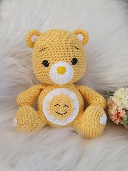 Ursinho Carinhoso Amarelo Raio de Sol Amigurumi