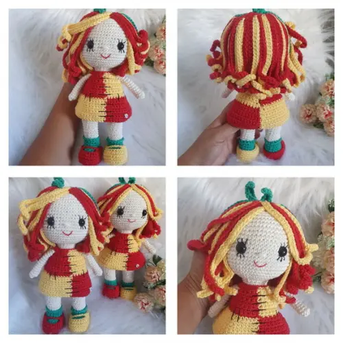 Boneca Emília Amigurumi – Crochê Artesanal Clássico
