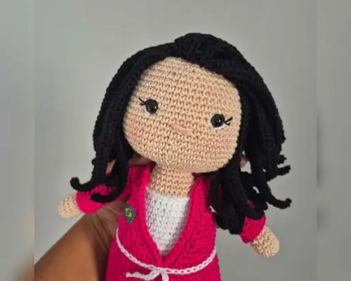 Boneca Judo / Jiu-jitsu Amigurumi Crochê Artesanal Esportivo