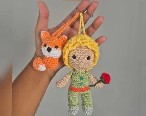 Chaveiro Pequeno Príncipe Amigurumi