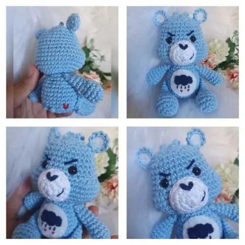 Chaveiro Ursinho Carinhoso Amigurumi
