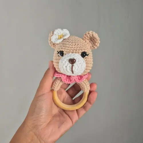 Chocalho Ursa Amigurumi
