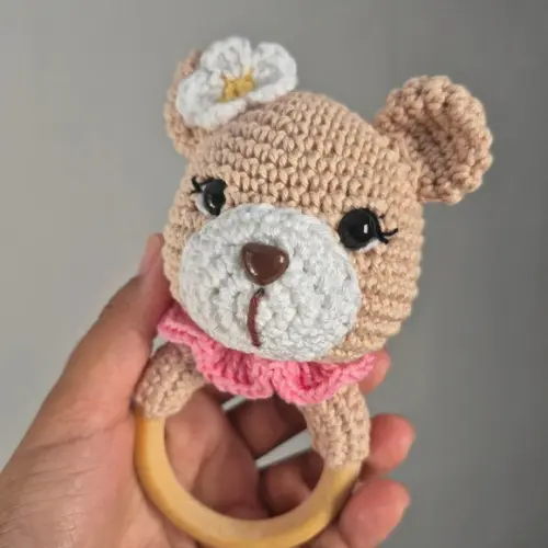 Chocalho Ursa Amigurumi