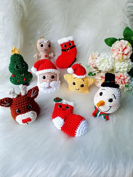 Enfeites de Natal Amigurumi
