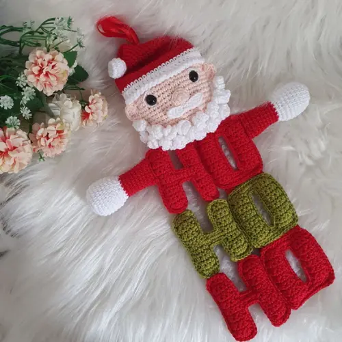 Enfeite de Porta Papai Noel Amigurumi