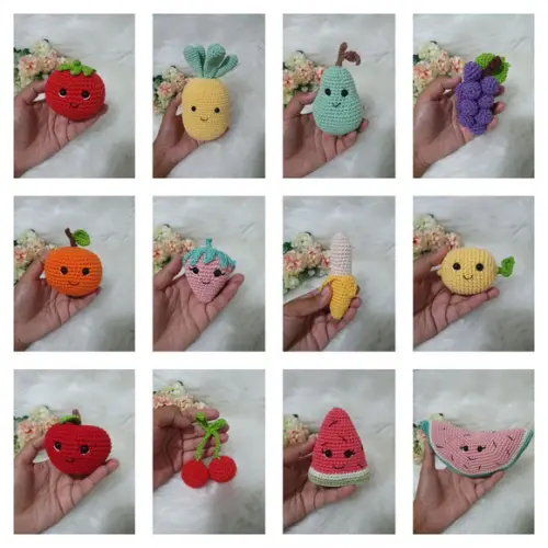 Frutas Amigurumi 12 Pecas