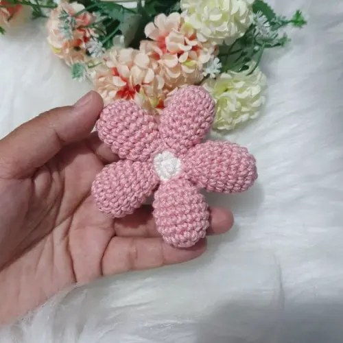 Flor Amigurumi Aplique 6cm