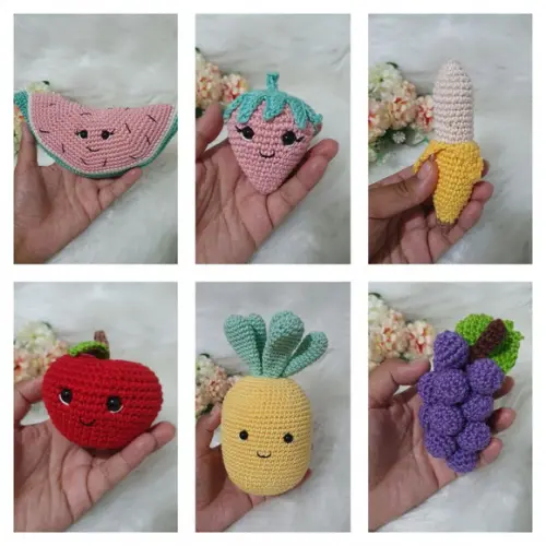 Frutas Amigurumi 6 Peças