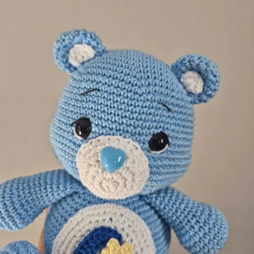 Ursinho Carinhoso Azul Claro Boa Noite Amigurumi – Crochê