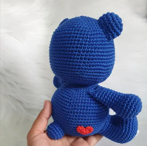Ursinho Carinhoso Azul Escuro Zangadinho Amigurumi – Crochê Ar