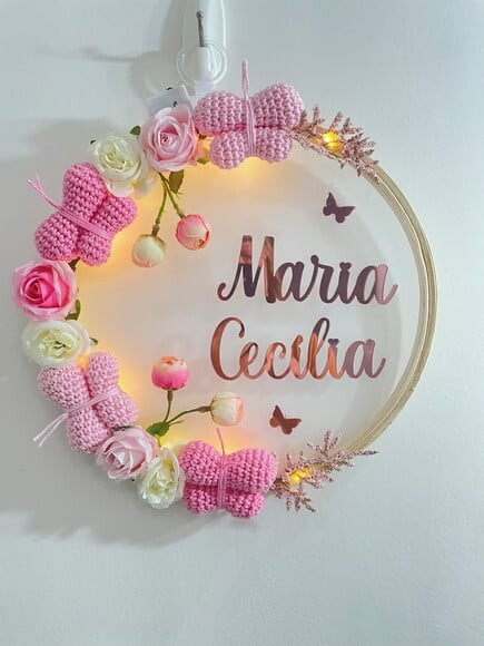 Enfeite Porta Maternidade com Luz de Led