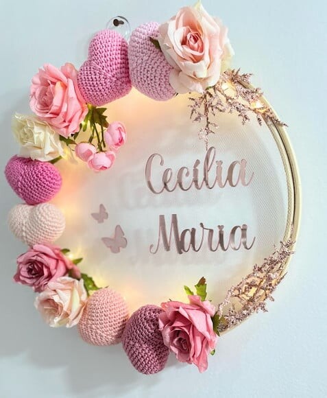 Enfeite Porta Maternidade com Luz de Led