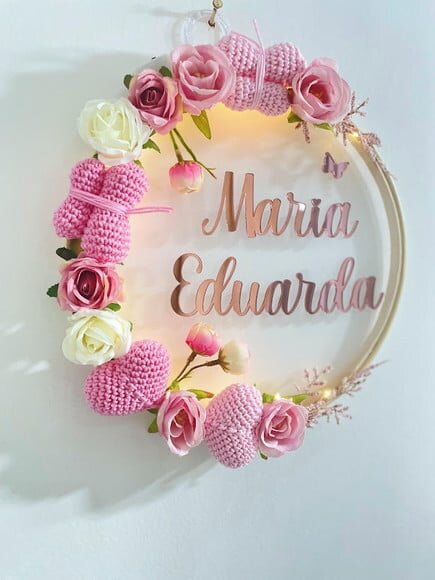 Enfeite Porta Maternidade com Luz de Led
