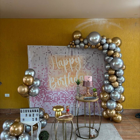 Decoração Efeito Lantejoula/ 15 Anos/happy Birthday -aluguel