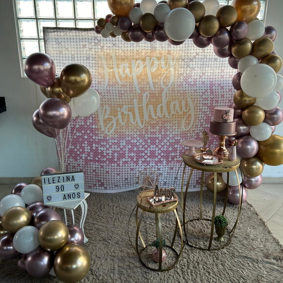 Decoração Efeito Lantejoula/ 15 Anos/happy Birthday -aluguel