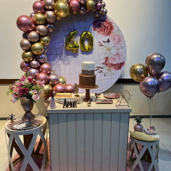 Decoração Idade Adulto/noivado/casamento- Rose Gold -aluguel